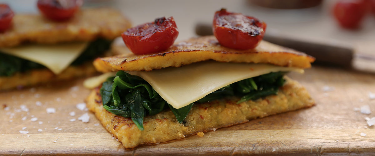 Video of a grilled cauliflower cheese sandwich